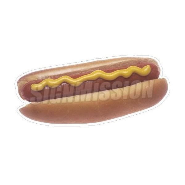 Safety Sign, 1.5 in Height, Vinyl, 48 in Length, Hotdog